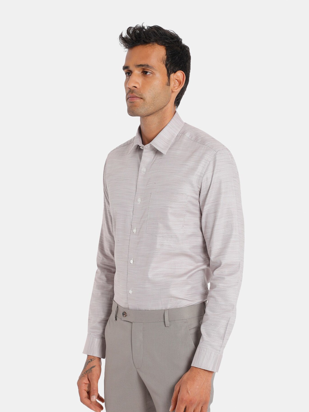 

Arrow New York Men Red Slim Fit Opaque Striped Casual Shirt