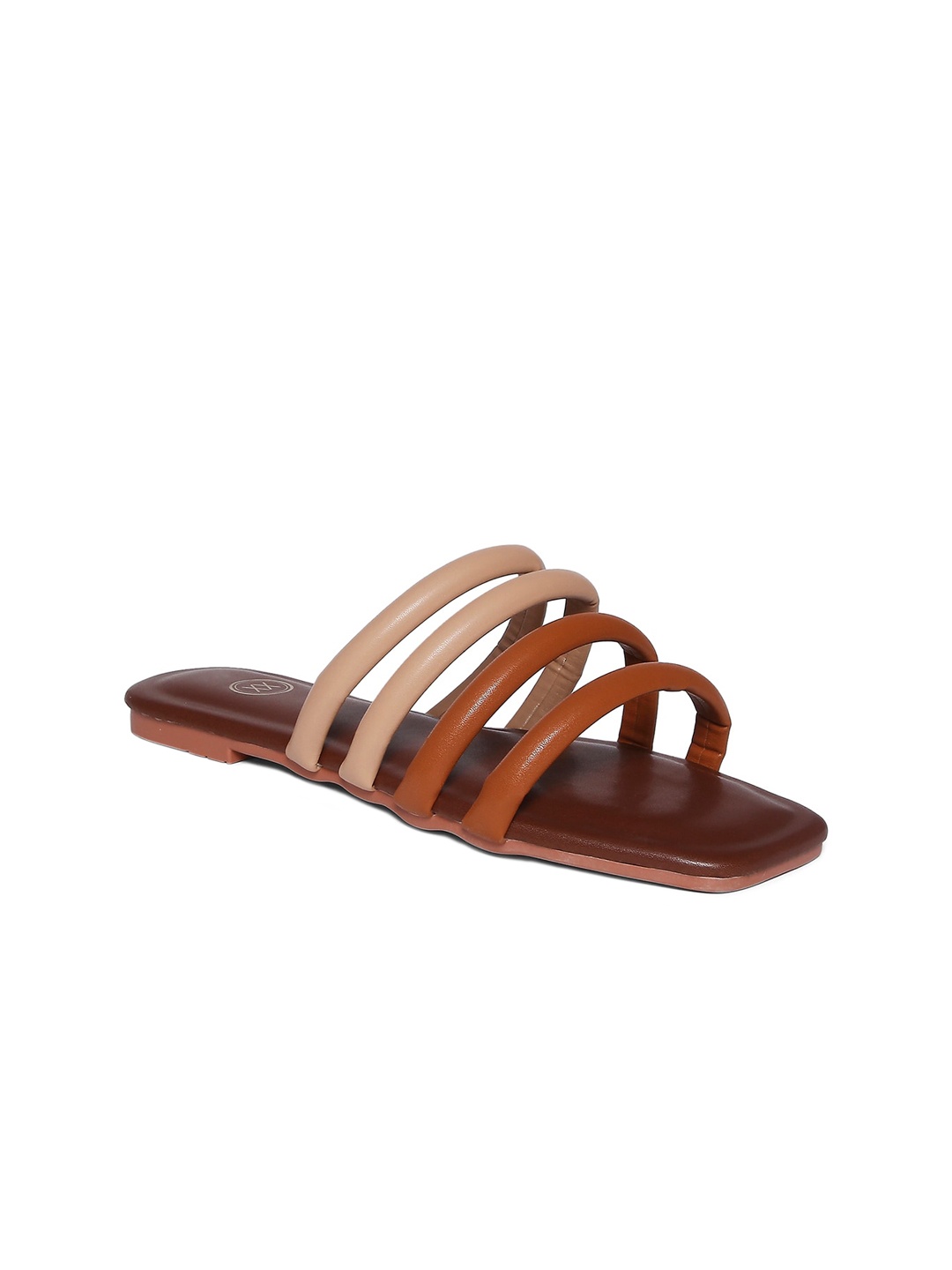 

20Dresses Women Brown & Beige Colourblocked Open Toe Flats