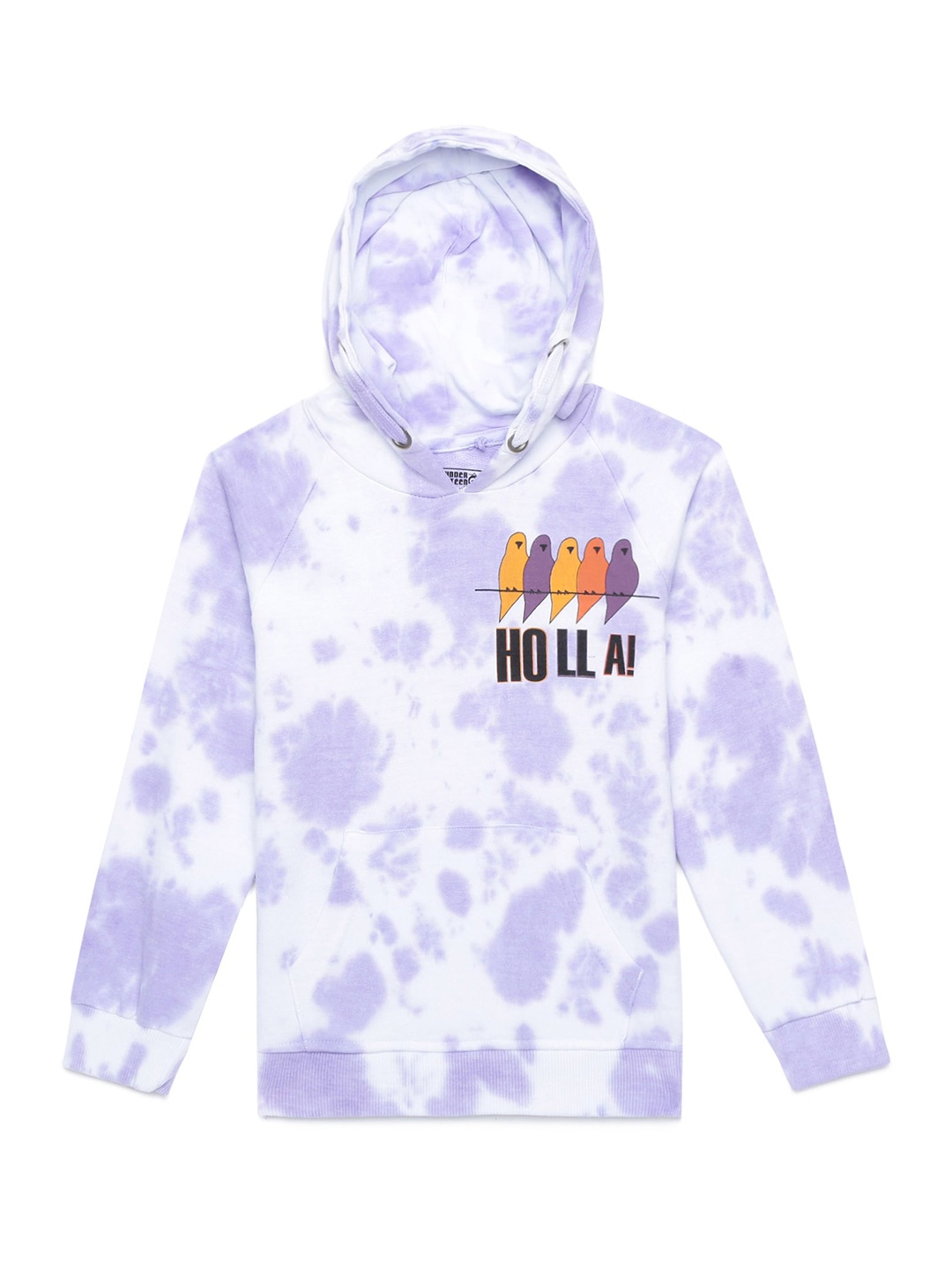 

UNDER FOURTEEN ONLY Girls Purple Printed Hooded Sweatshirt