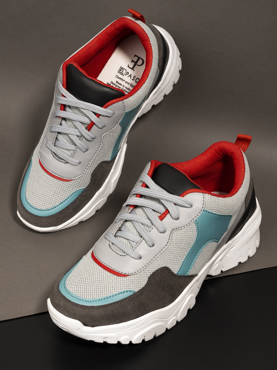 

El Paso Women Grey Colourblocked Sneakers