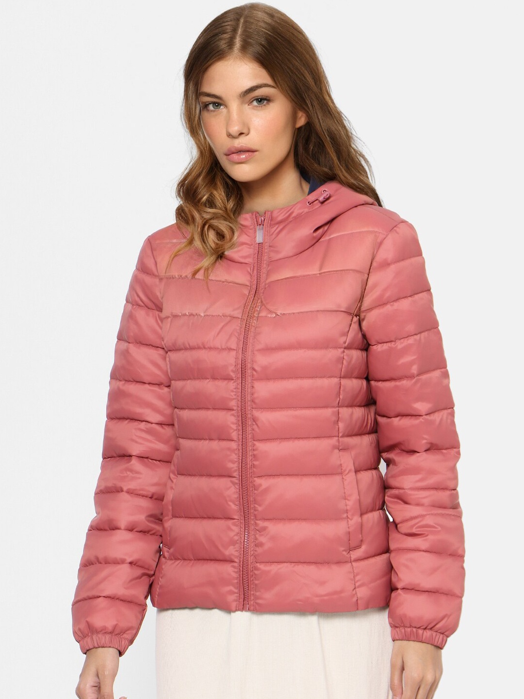 

ONLY Women Pink Longline Puffer Jacket