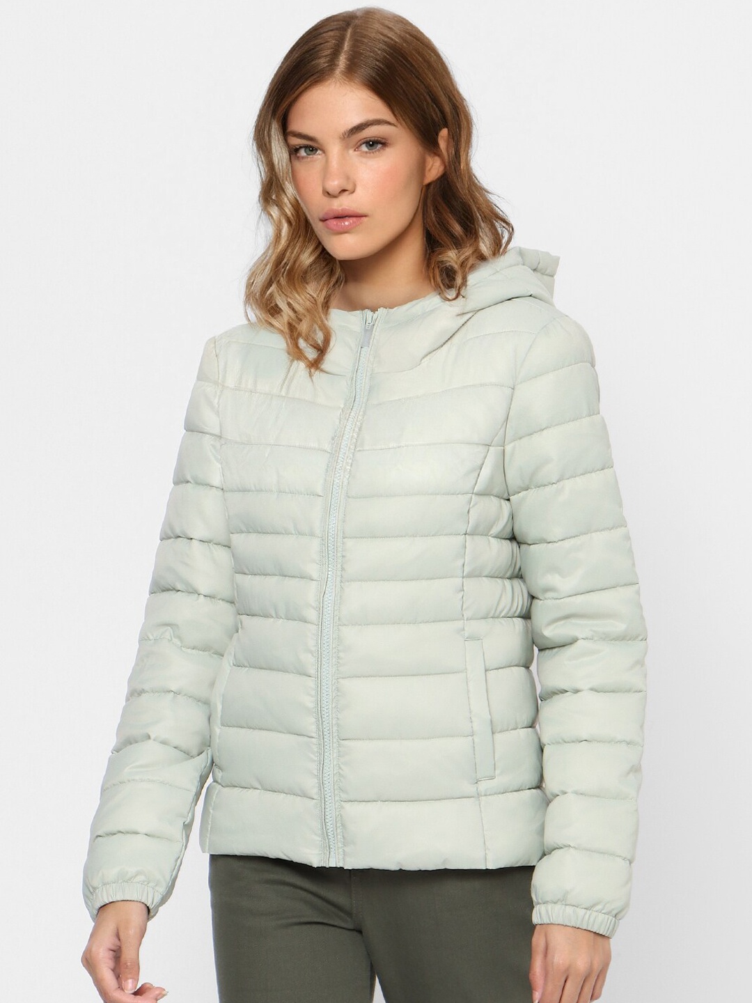 

ONLY Women Sea Green Camouflage Puffer Jacket
