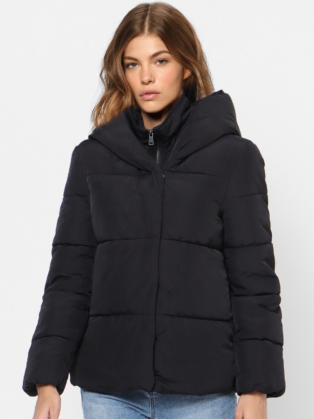 

ONLY Women Black Longline Padded Jacket