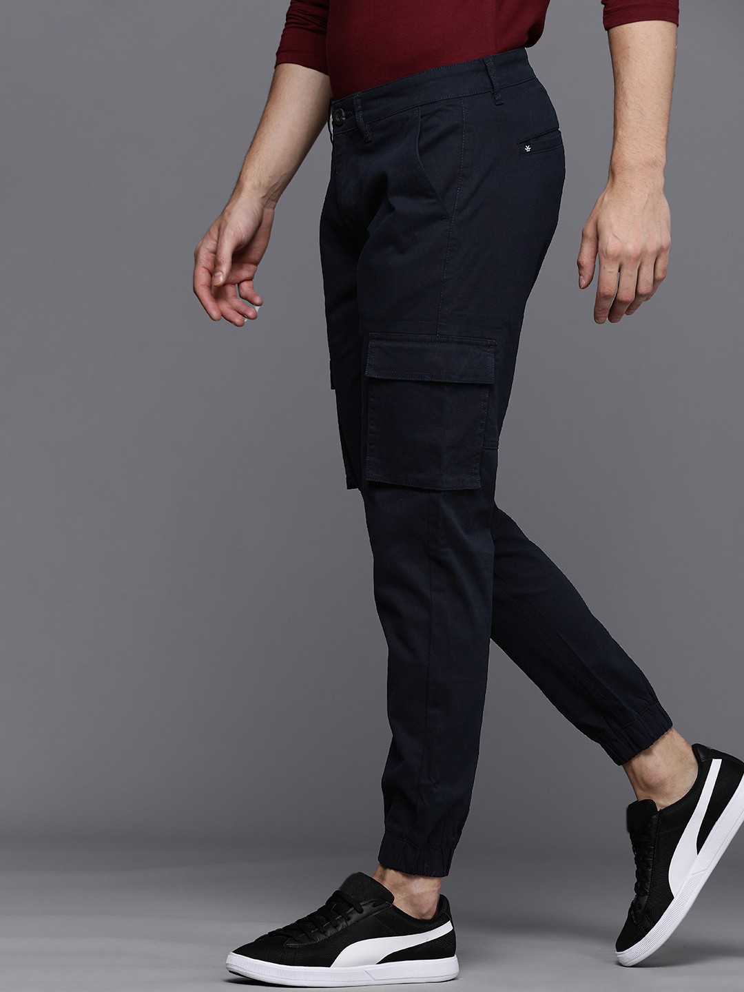 

WROGN Men Navy Blue Joggers Trousers