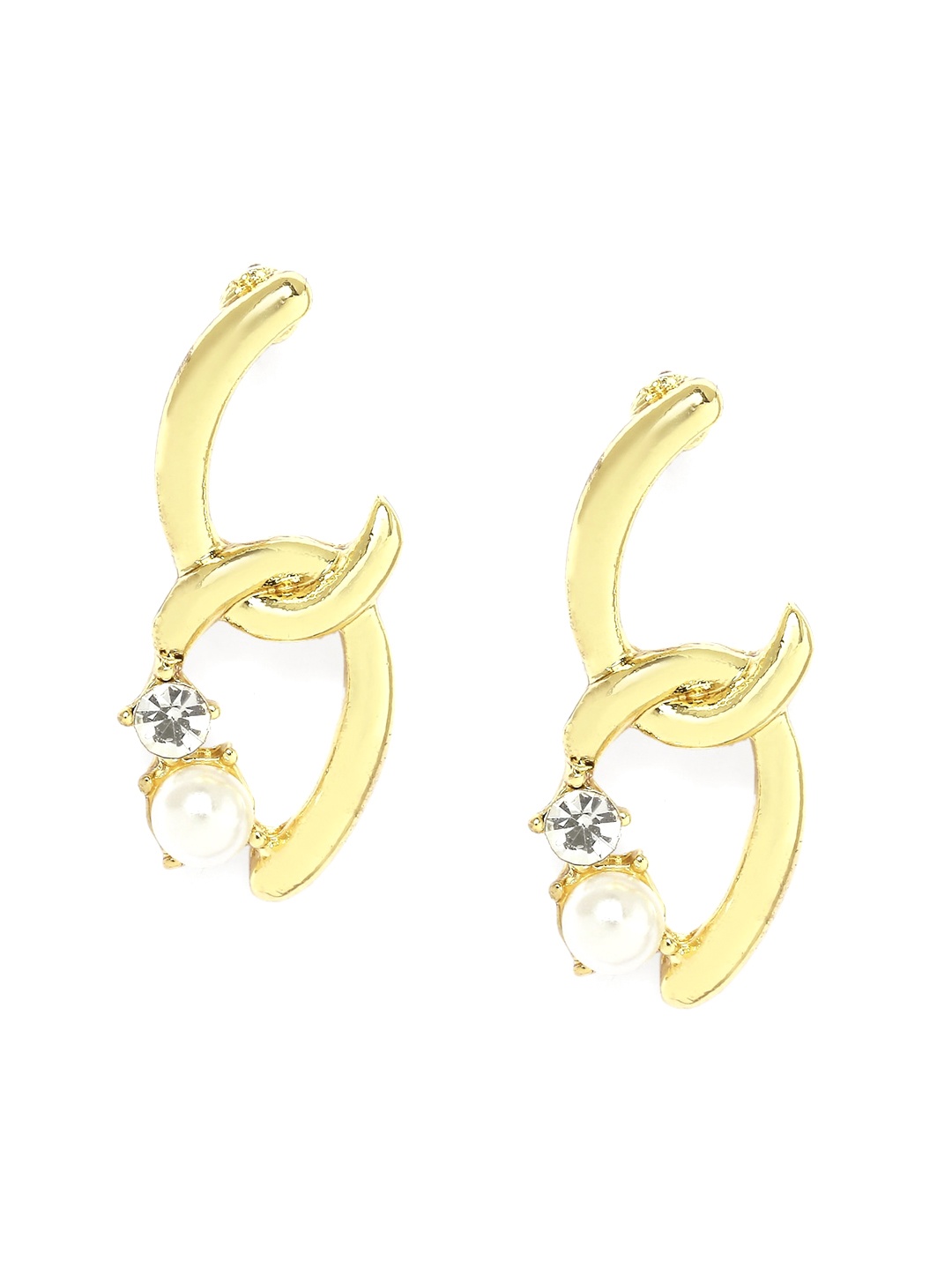 

BELLEZIYA Gold-Toned Contemporary Ear Cuff Earrings
