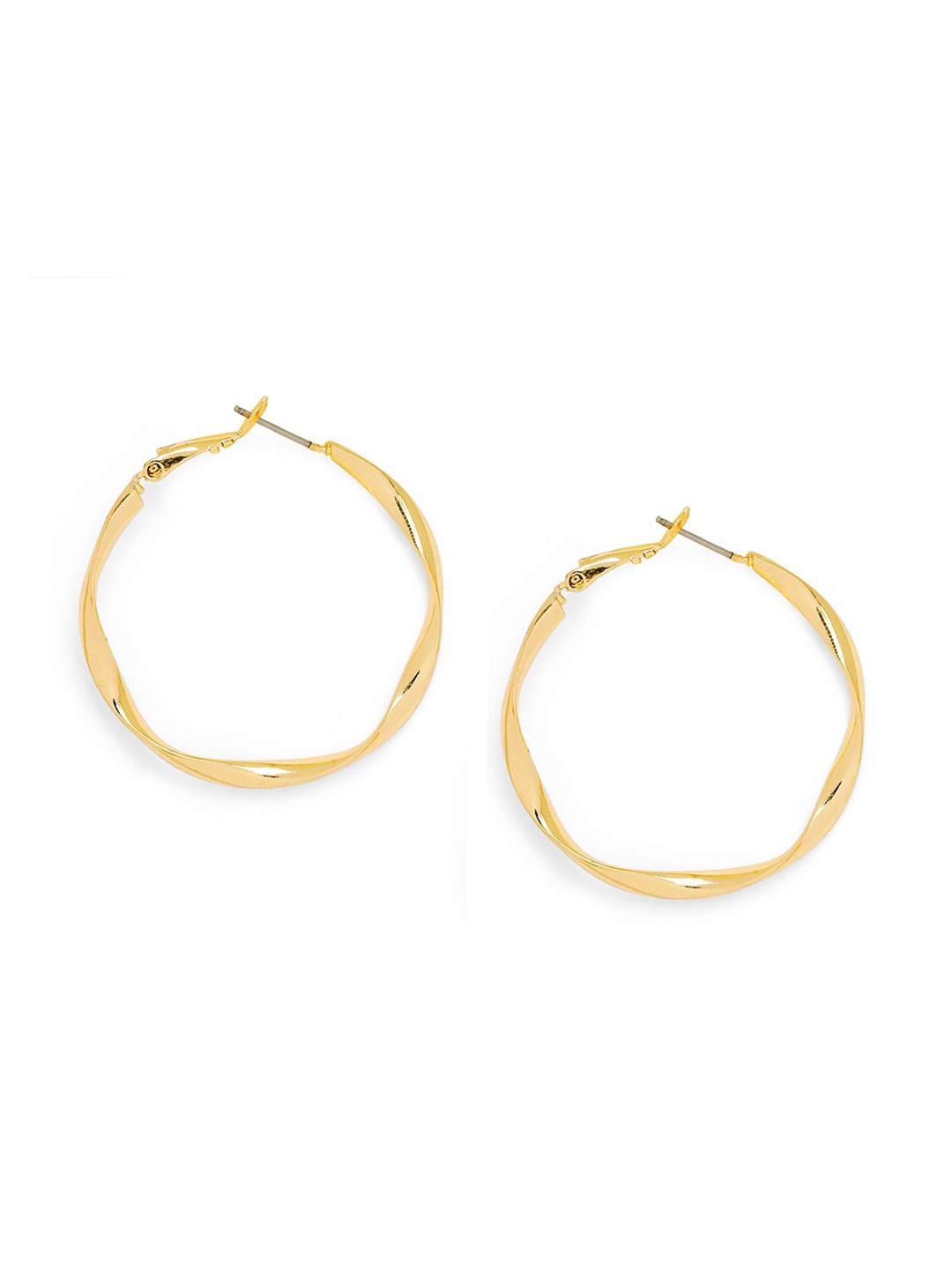 

BELLEZIYA Gold-Toned Contemporary Hoop Earrings