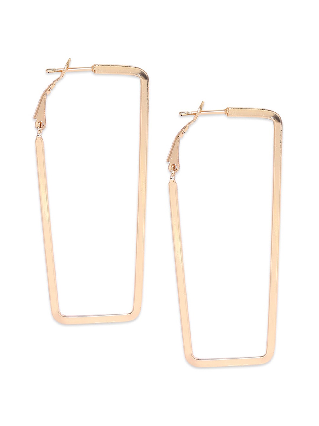 

BELLEZIYA Gold-Toned Contemporary Hoop Earrings