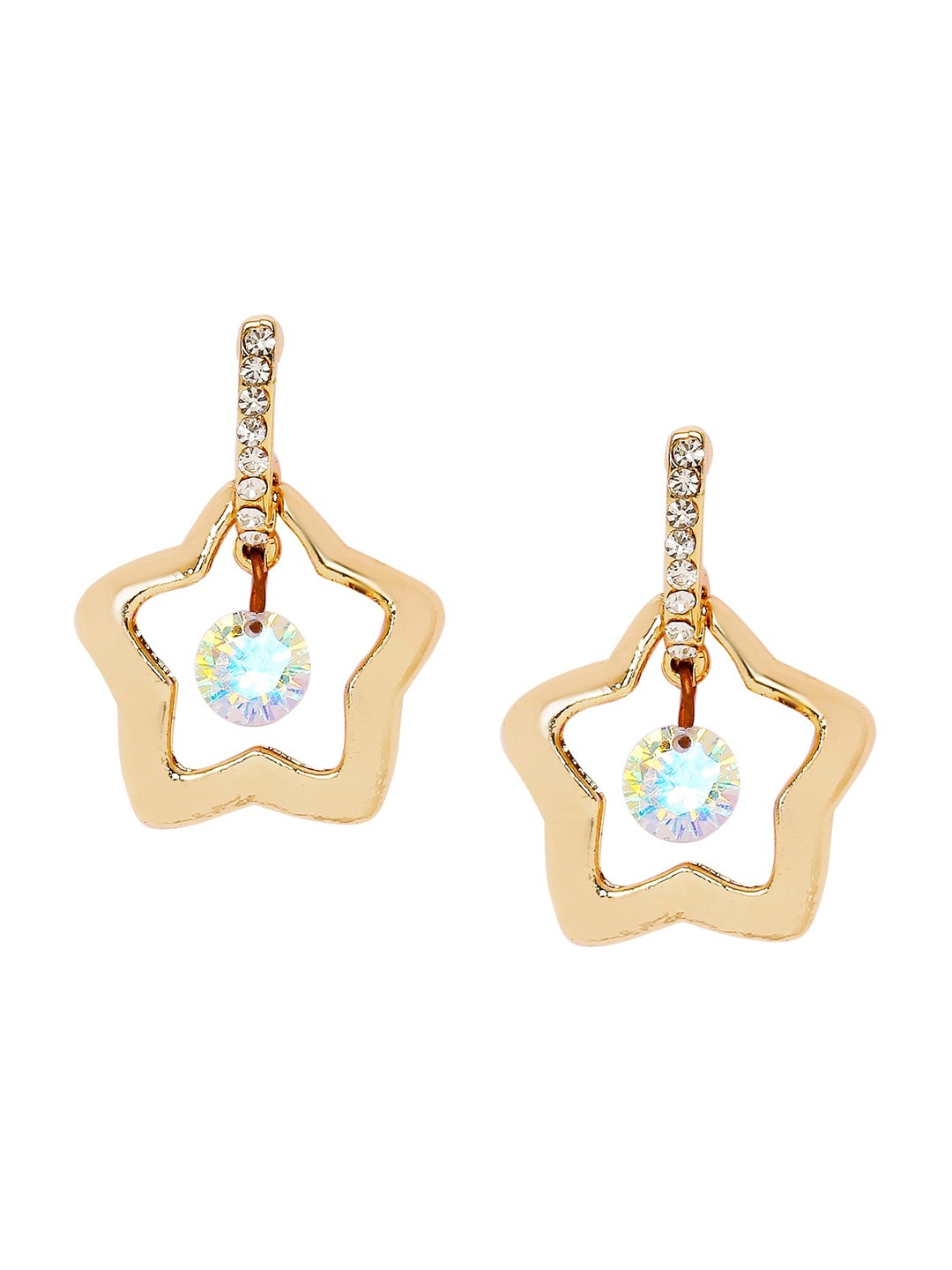 

BELLEZIYA Gold-Toned Contemporary Drop Earrings