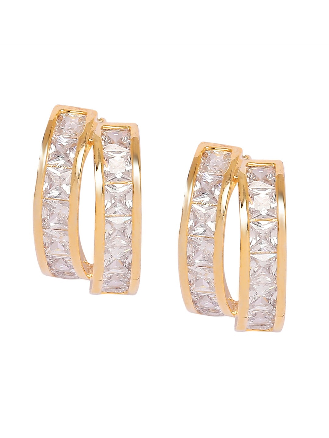 

BELLEZIYA Gold-Toned Contemporary Hoop Earrings
