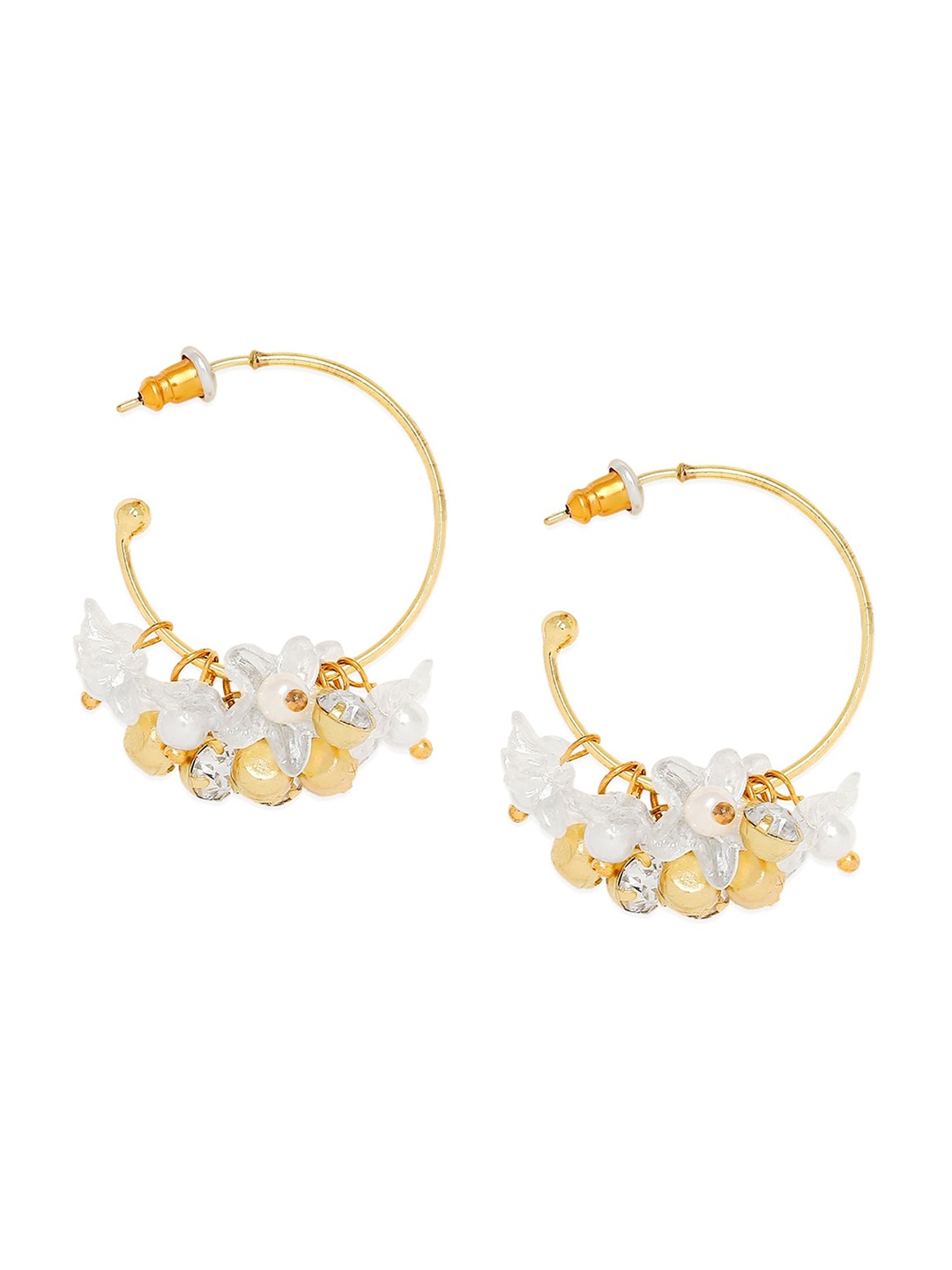 

BELLEZIYA Gold-Toned Contemporary Half Hoop Earrings
