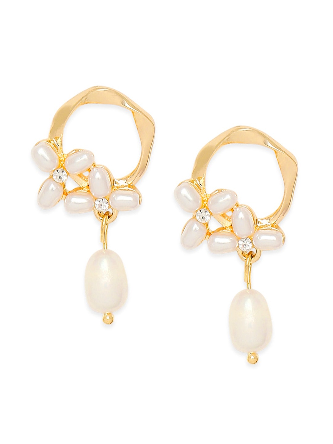 

BELLEZIYA Gold-Toned Contemporary Drop Earrings