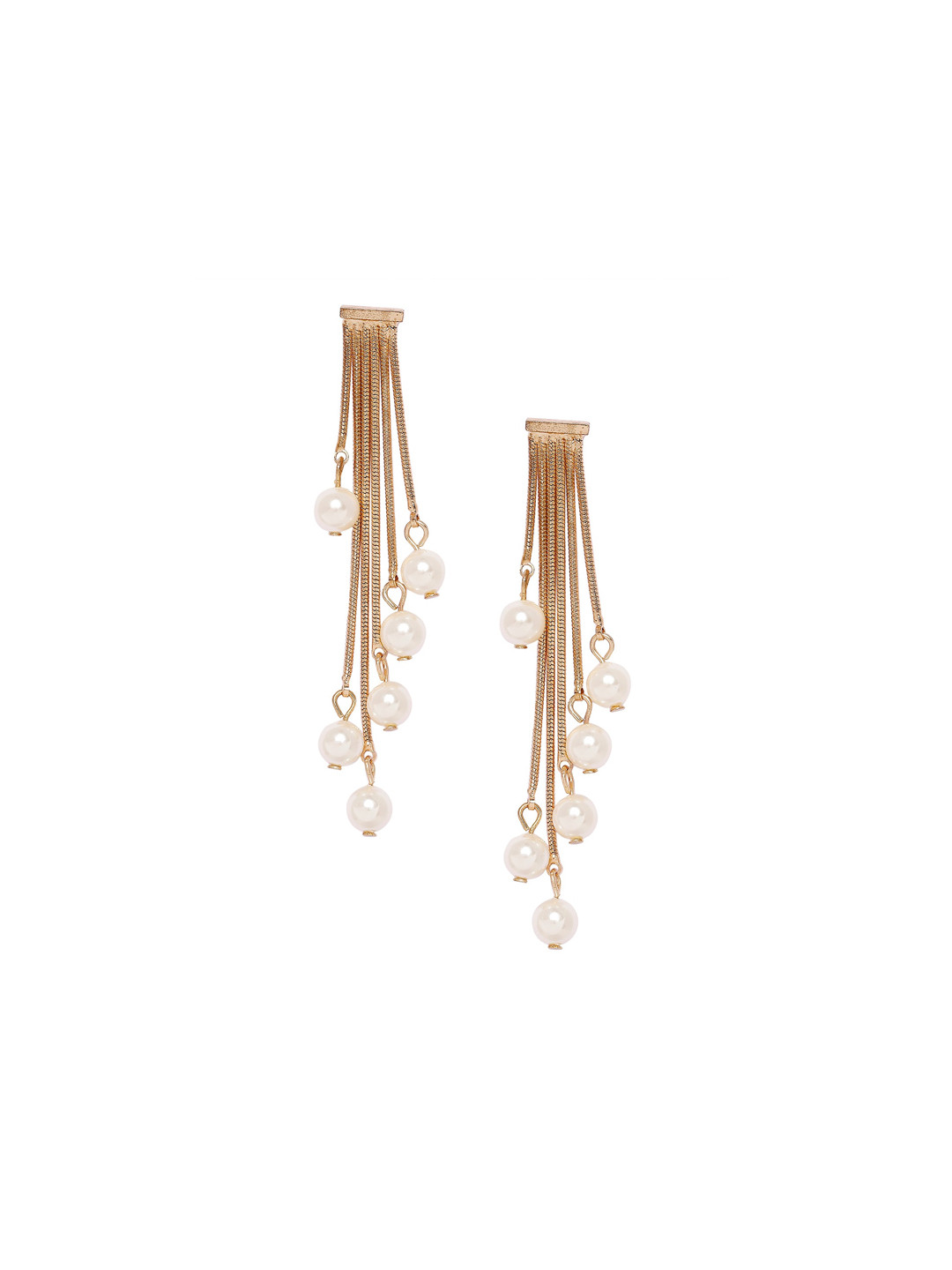 

BELLEZIYA Gold-Toned Contemporary Drop Earrings