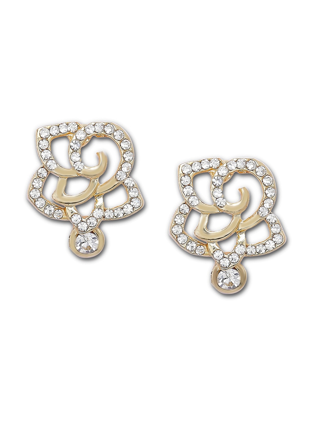 

BELLEZIYA Gold-Toned Contemporary Studs Earrings