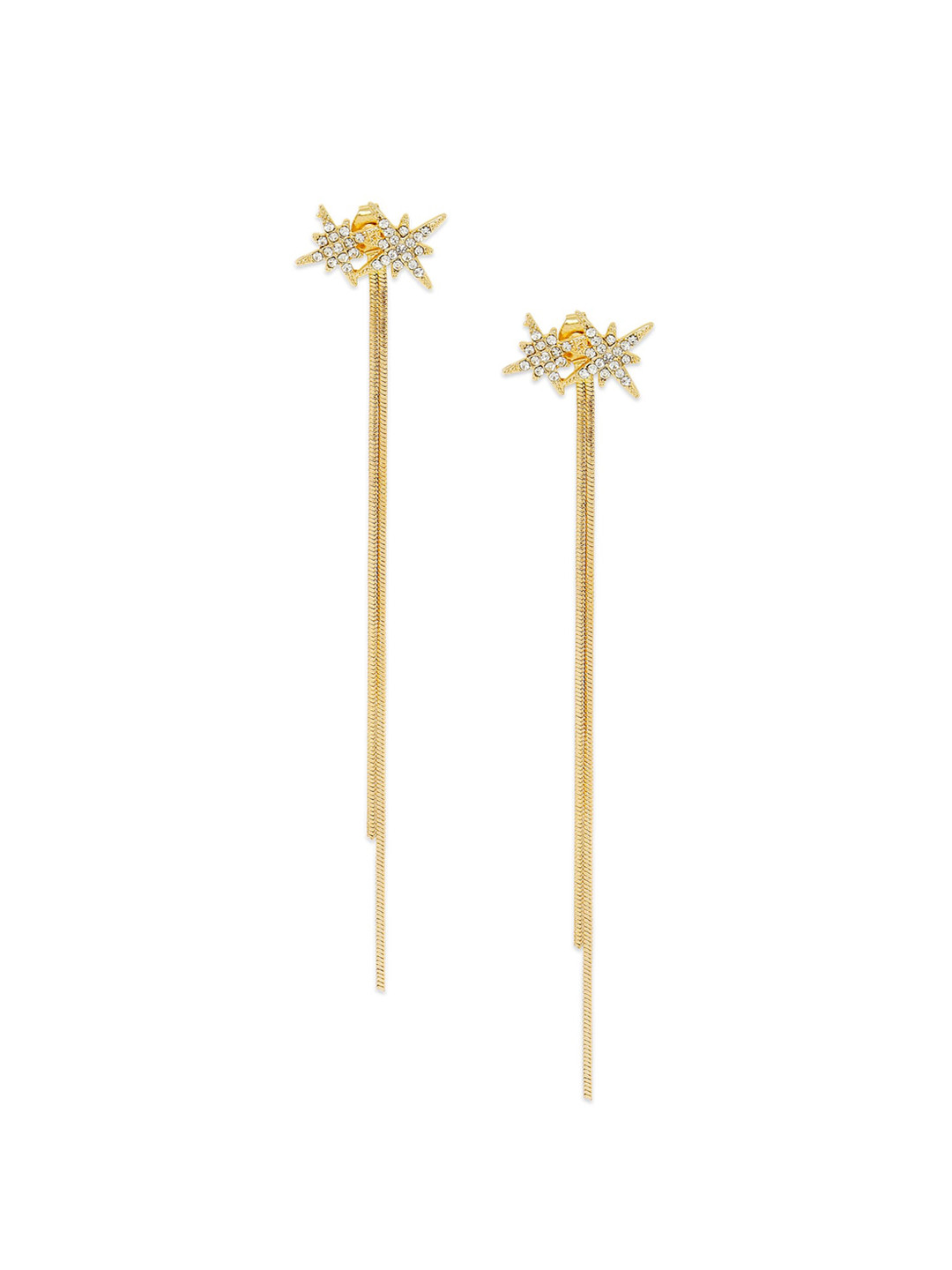 

BELLEZIYA Gold-Toned Contemporary Drop Earrings