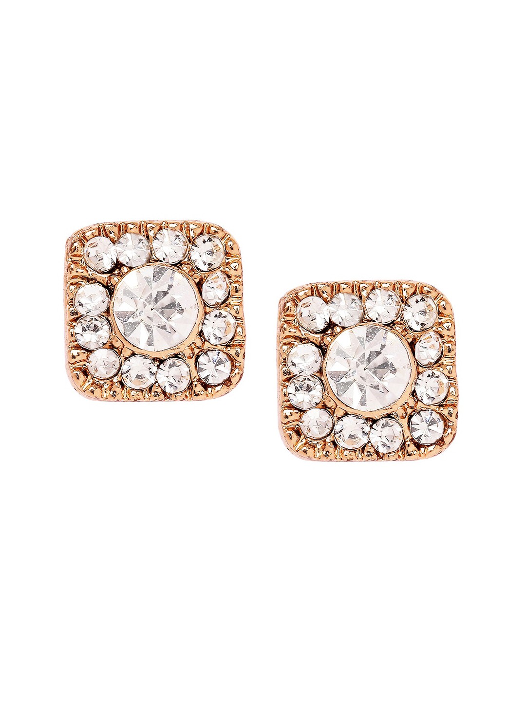 

BELLEZIYA Gold-Toned Contemporary Studs Earrings