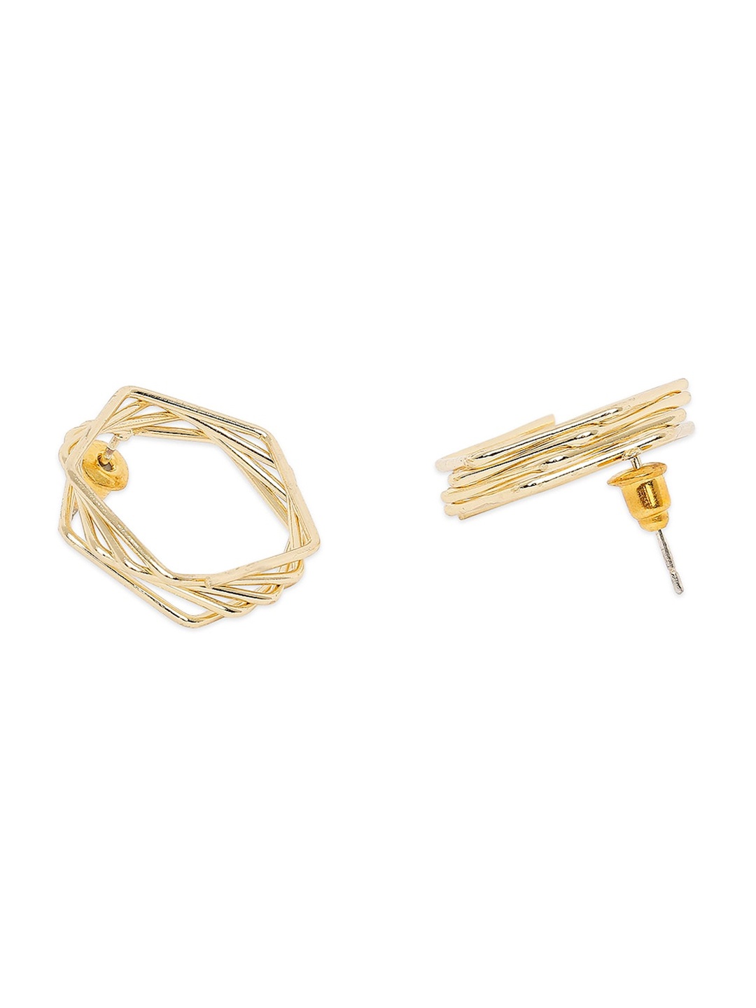 

BELLEZIYA Gold-Toned Contemporary Hoop Earrings