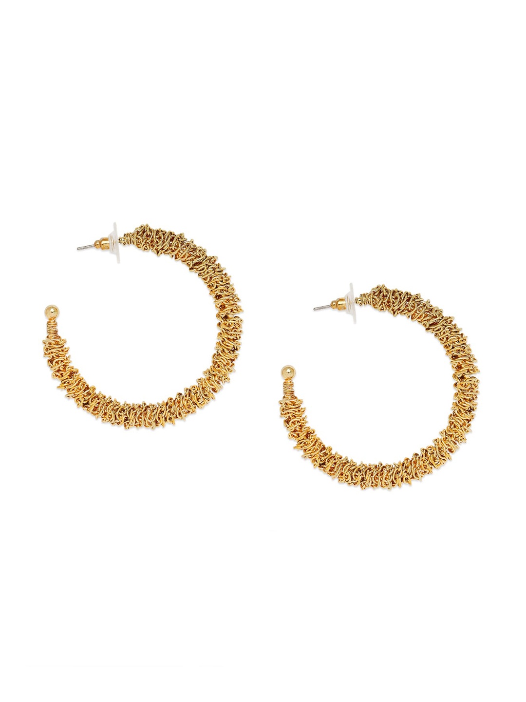 

BELLEZIYA Gold-Toned Contemporary Half Hoop Earrings