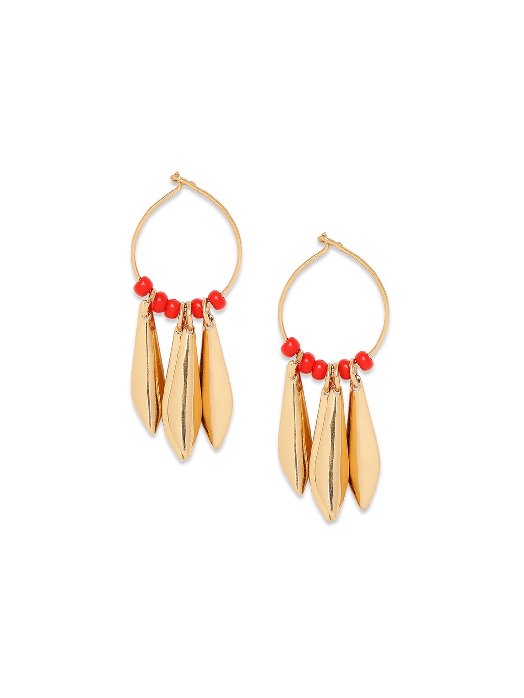 

BELLEZIYA Gold-Toned Contemporary Hoop Earrings