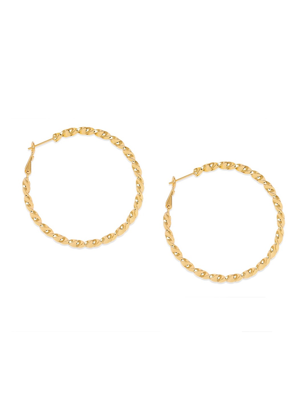 

BELLEZIYA Gold-Toned Contemporary Hoop Earrings