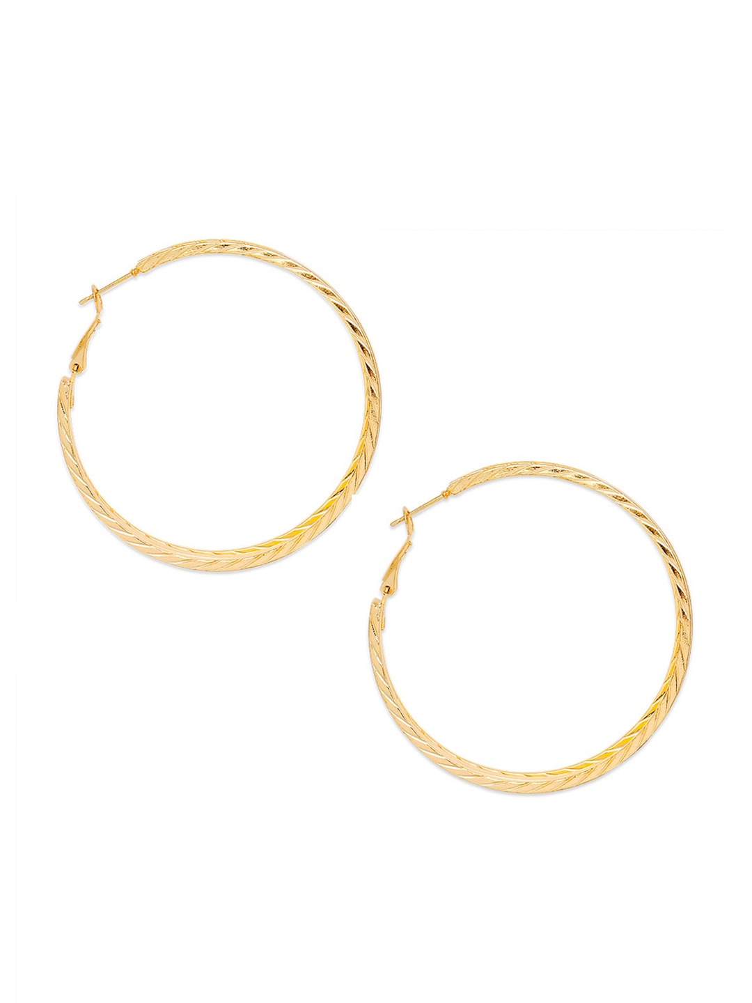 

BELLEZIYA Gold-Toned Contemporary Hoop Earrings