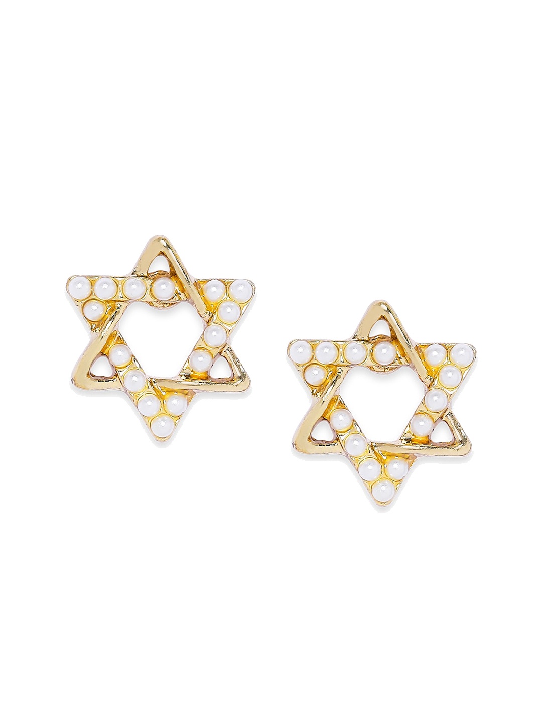

BELLEZIYA Gold-Toned Contemporary Studs Earrings