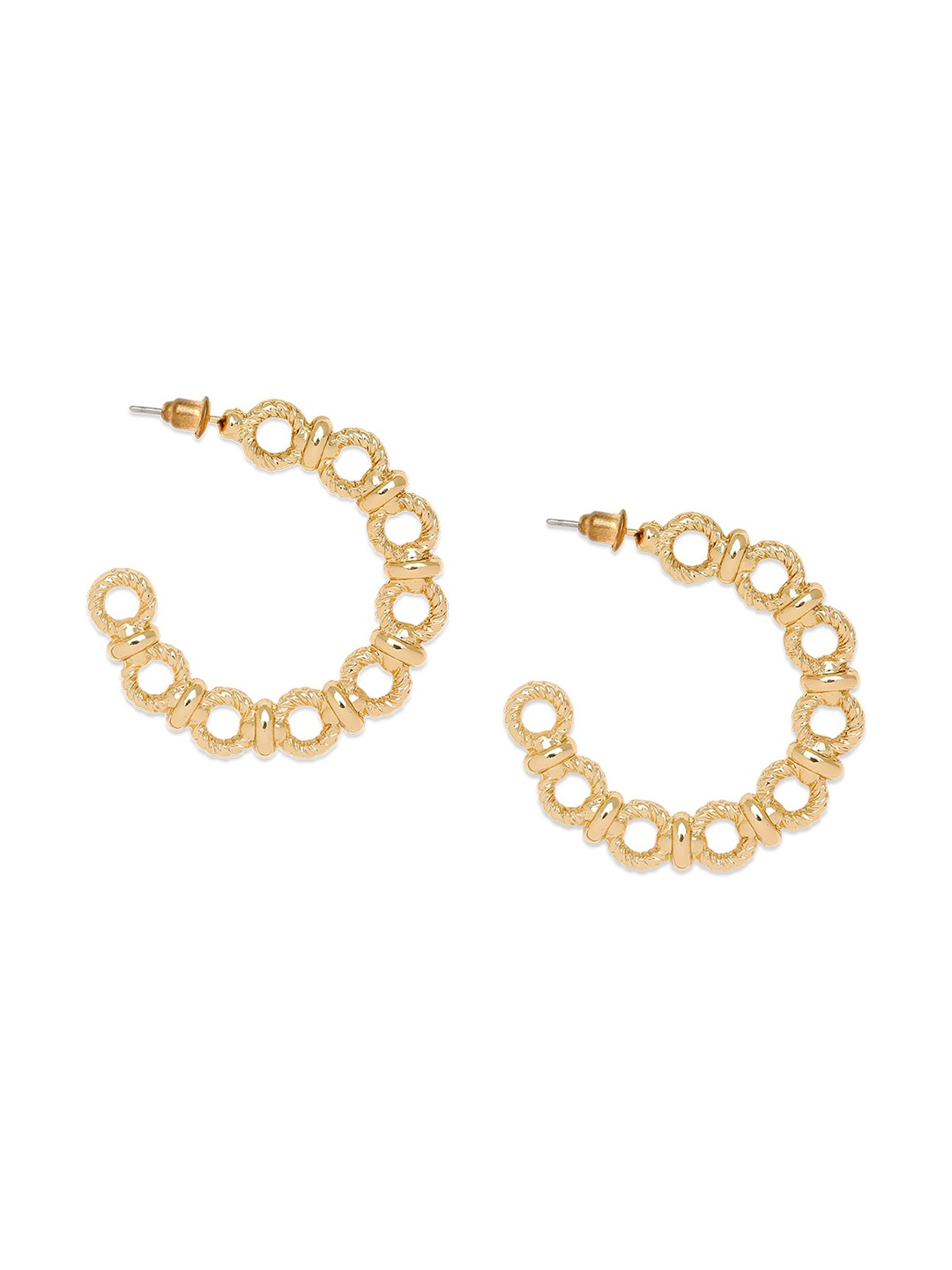 

BELLEZIYA Gold-Toned Contemporary Drop Earrings