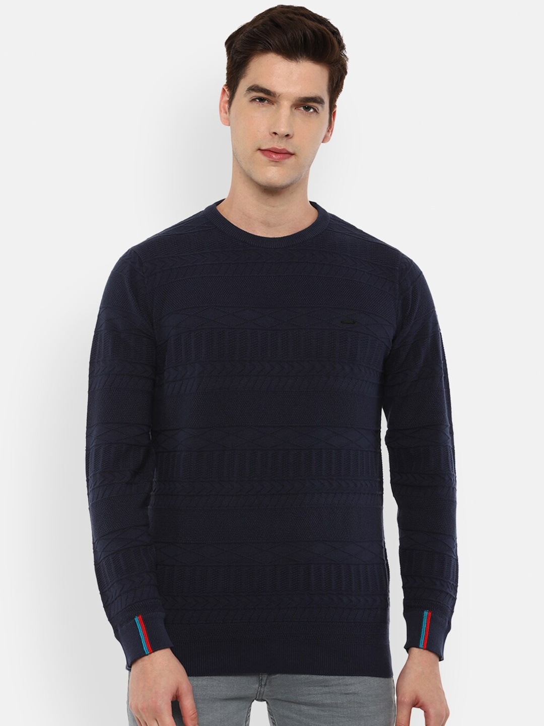 

Van Heusen Sport Men Navy Blue Pure Cotton Pullover