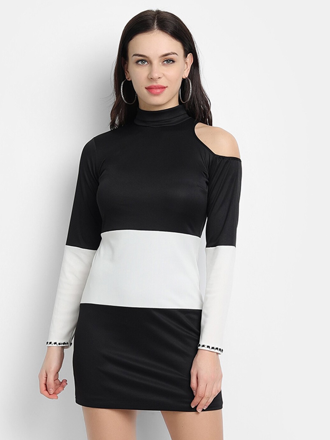 

LY2 Black & White Colourblocked Bodycon Mini Dress