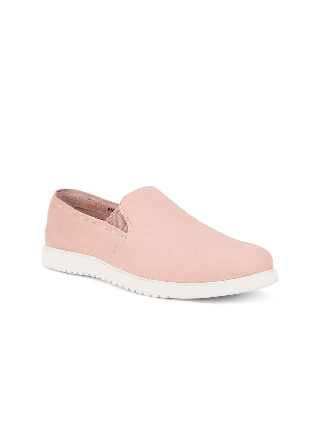 

Hush Puppies Women Pink Woven Design Nubuck Slip-On Sneakers