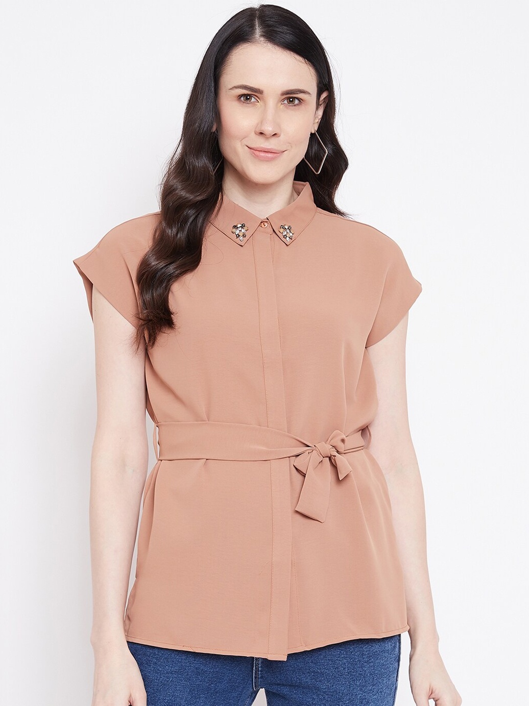 

CAMLA Tan Extended Sleeves Shirt Style Top