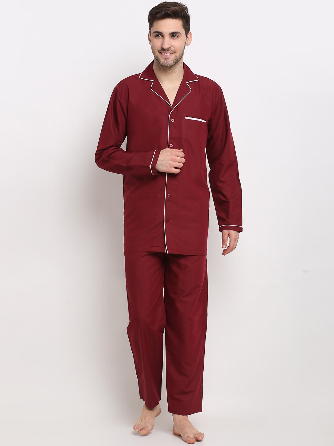 

JAINISH Men Maroon Solid