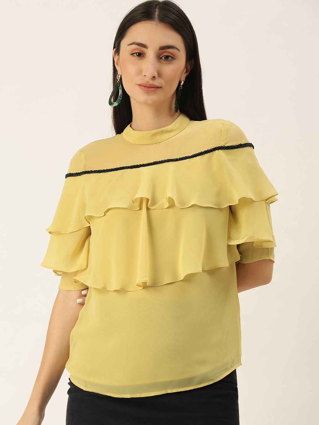 

SHECZZAR Yellow Solid Layered Top