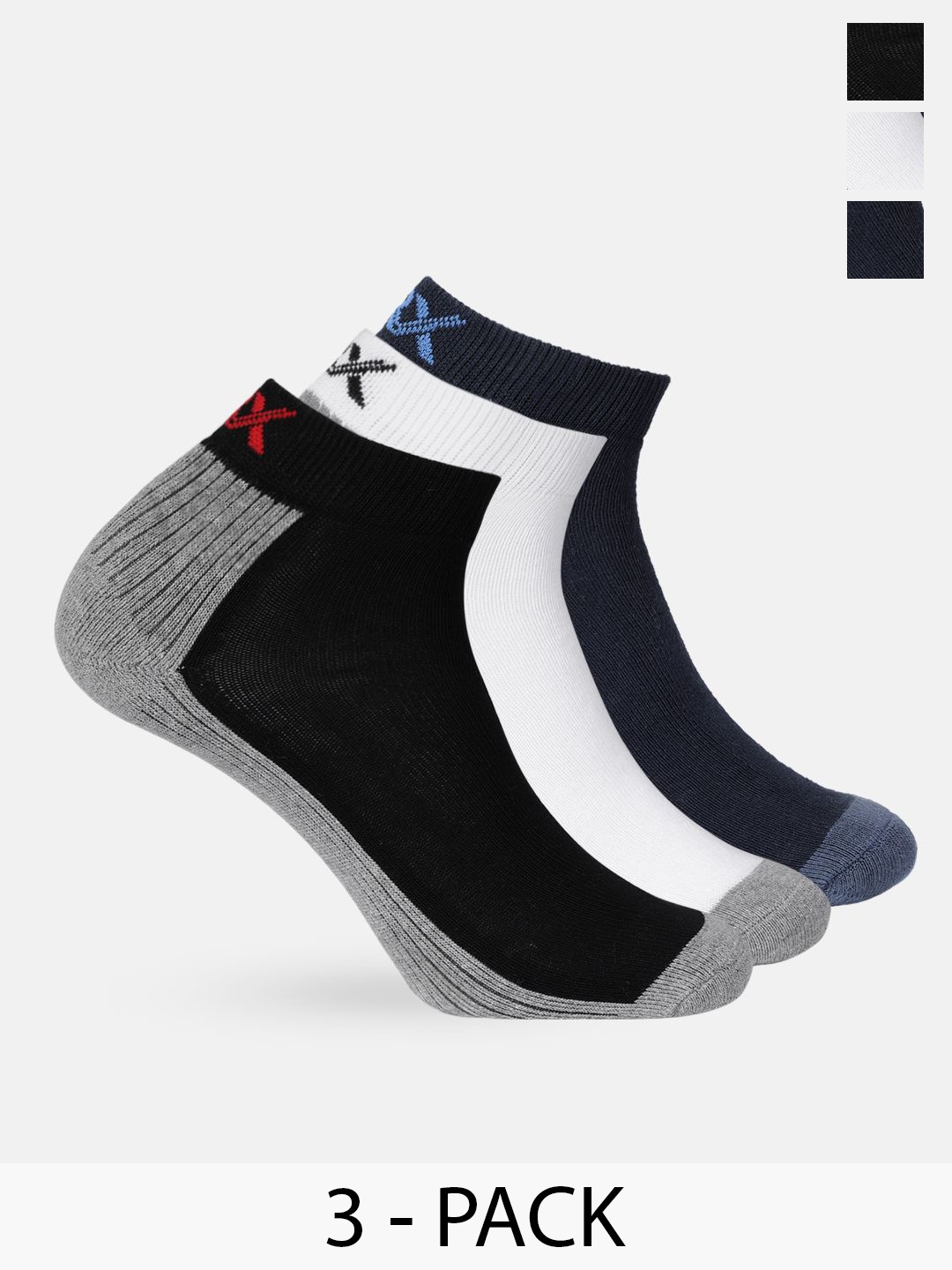 

HRX by Hrithik Roshan Men Ankle length Pack of 3 Terry Socks, Black