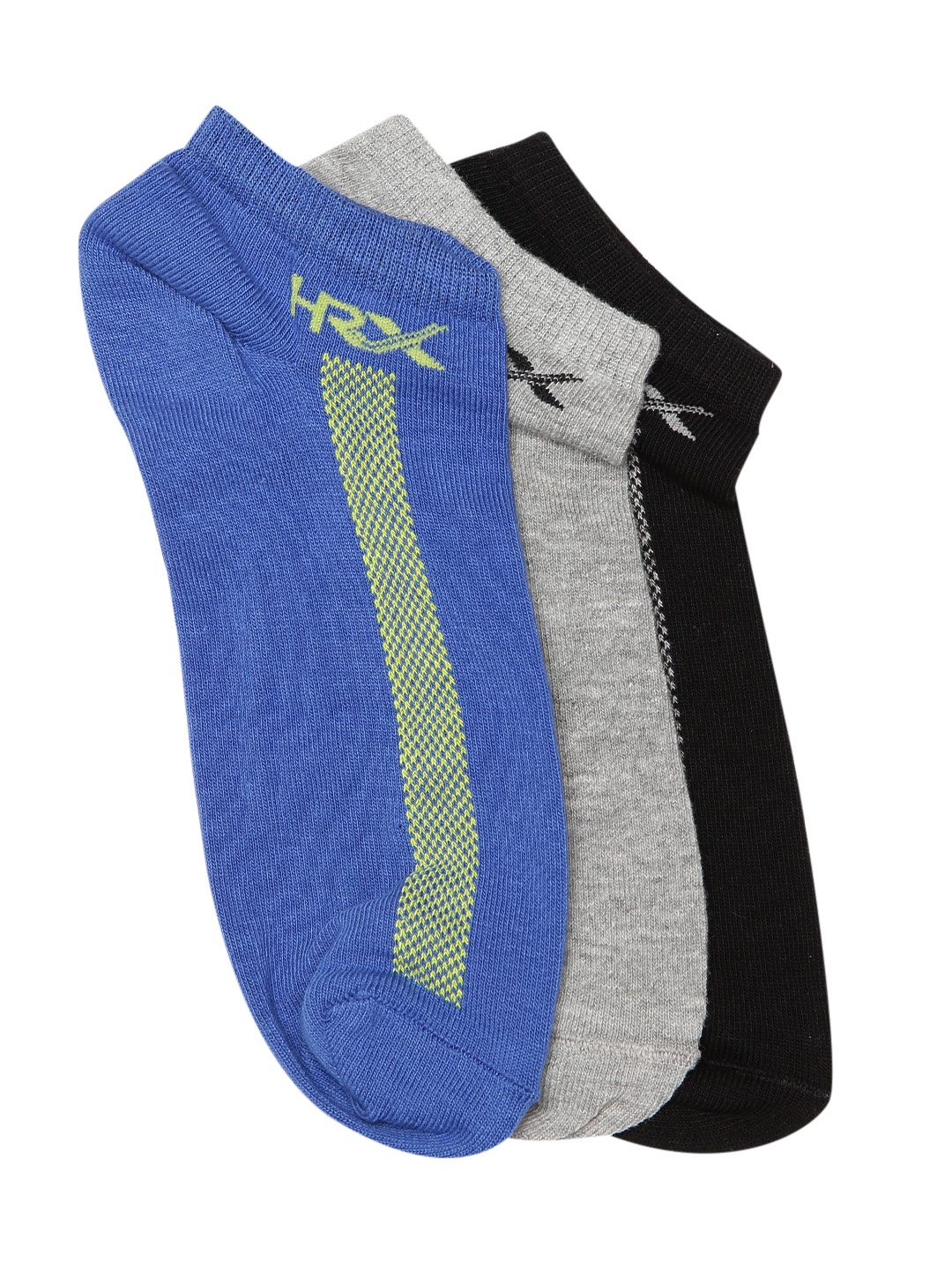 

HRX by Hrithik Roshan Men Ankle length Pack of 3 Ventilated Mesh Socks, Grey melange