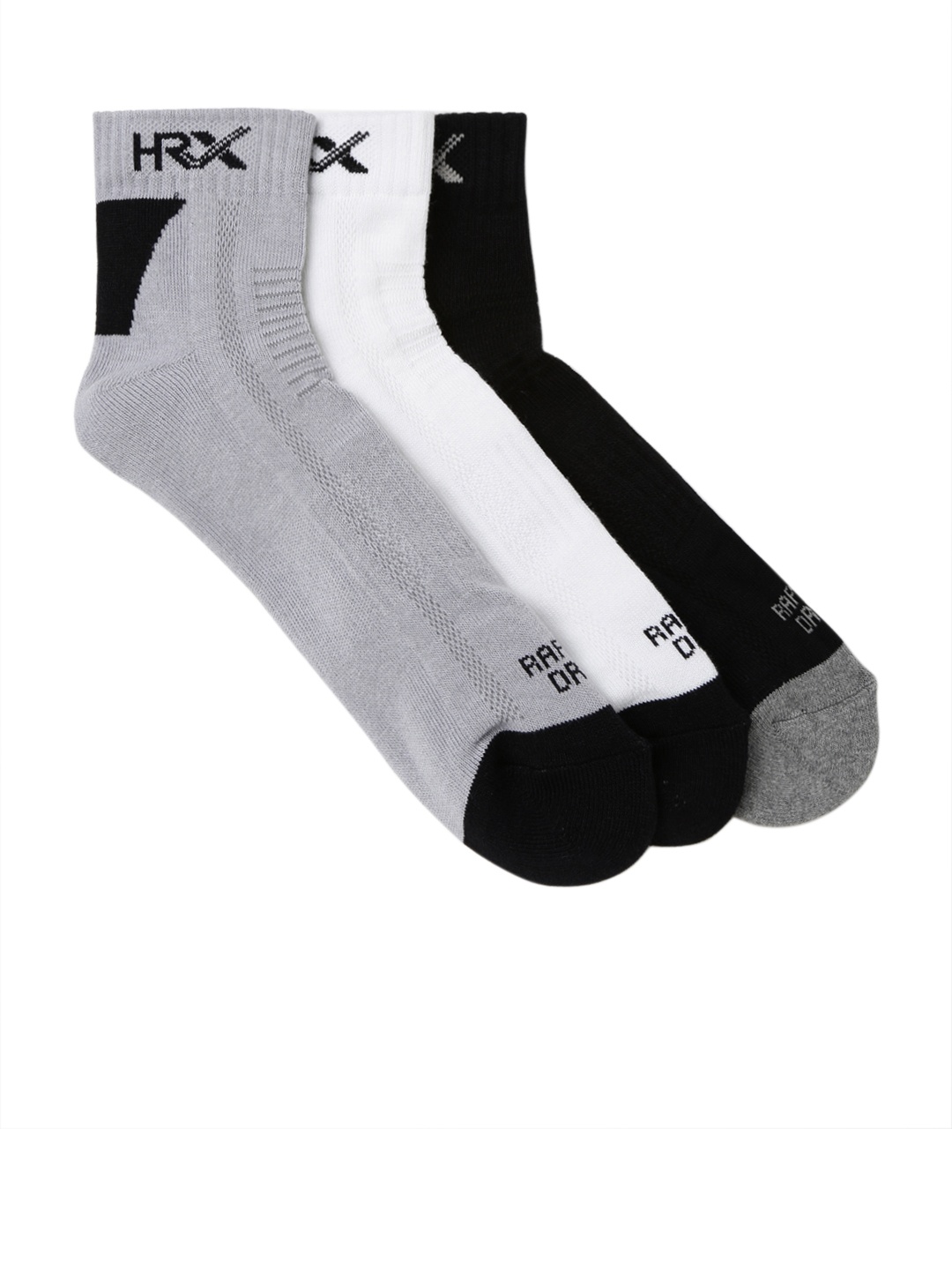 

HRX by Hrithik Roshan Men Quarter length Pack of 3 Quick Dry Socks, Blue