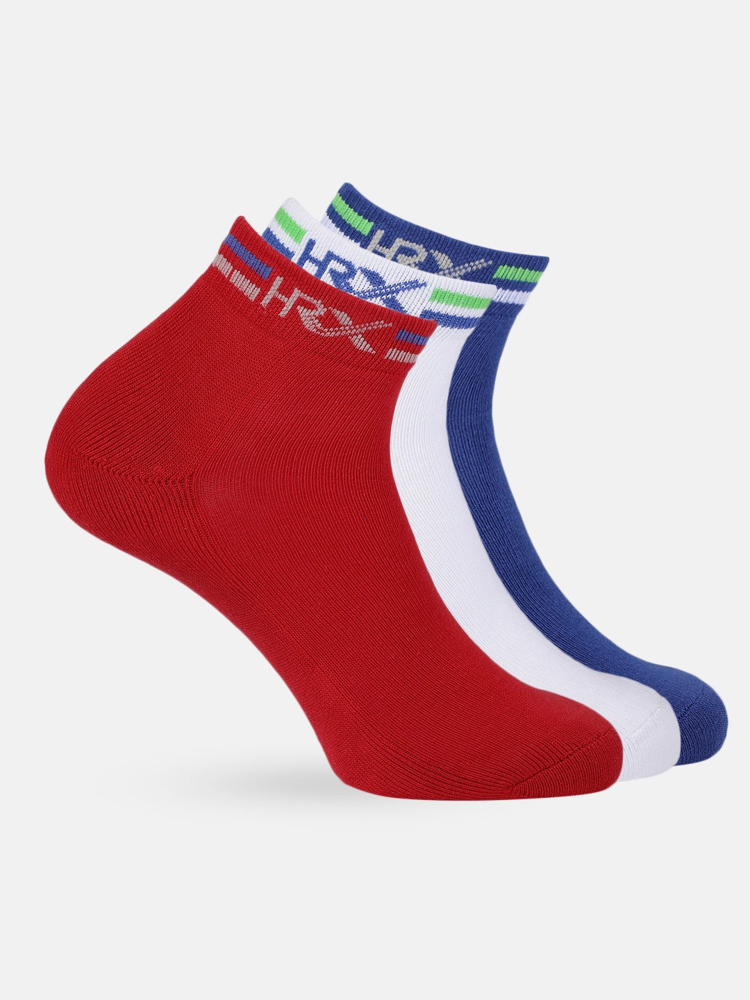 

HRX by Hrithik Roshan Men Quarter length Pack of 3 Terry Socks, Red