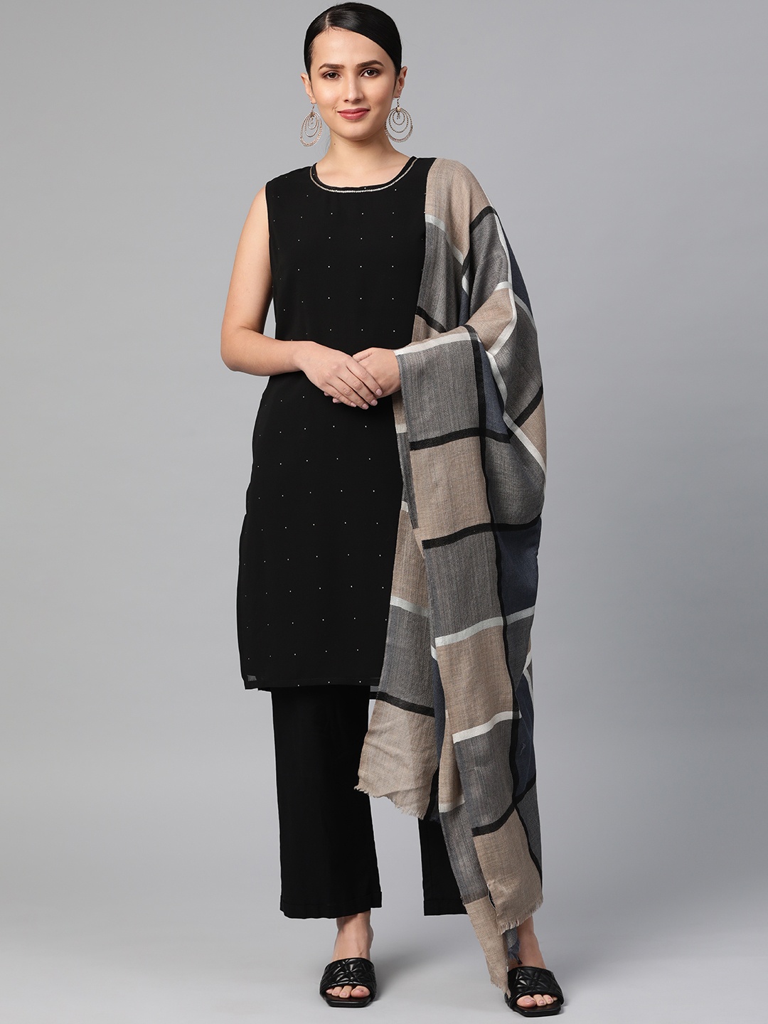 

MODARTA Checked Woolen Shawl for Women, Multi
