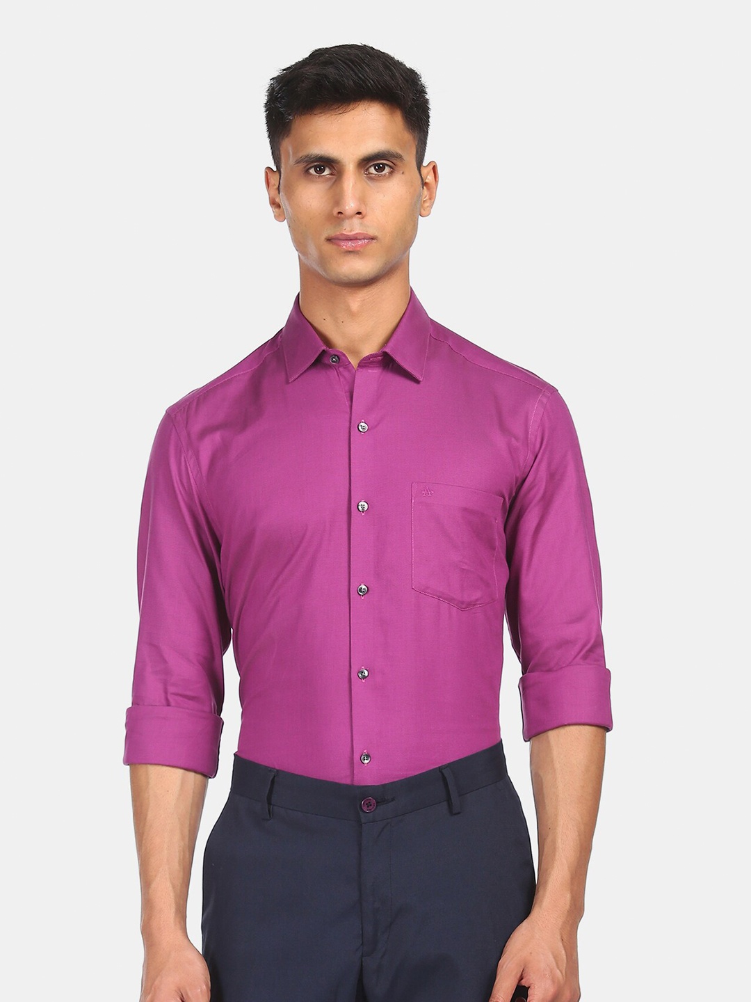 

Arrow Men Purple Opaque Casual Shirt