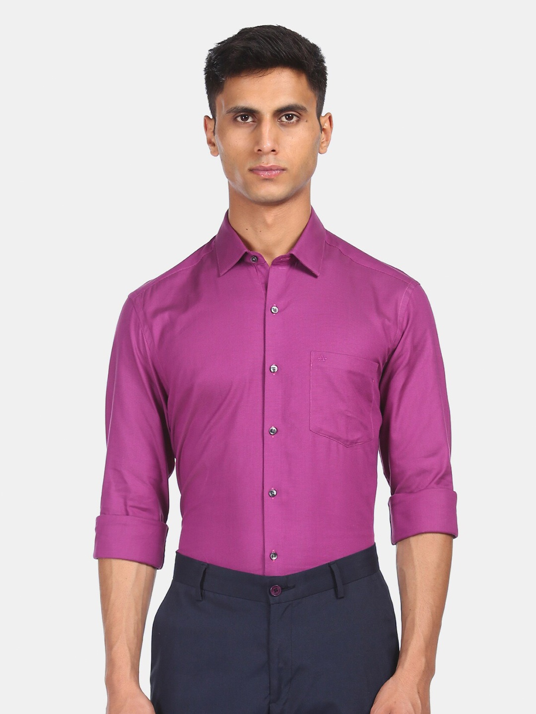 

Arrow Men Purple Opaque Formal Shirt
