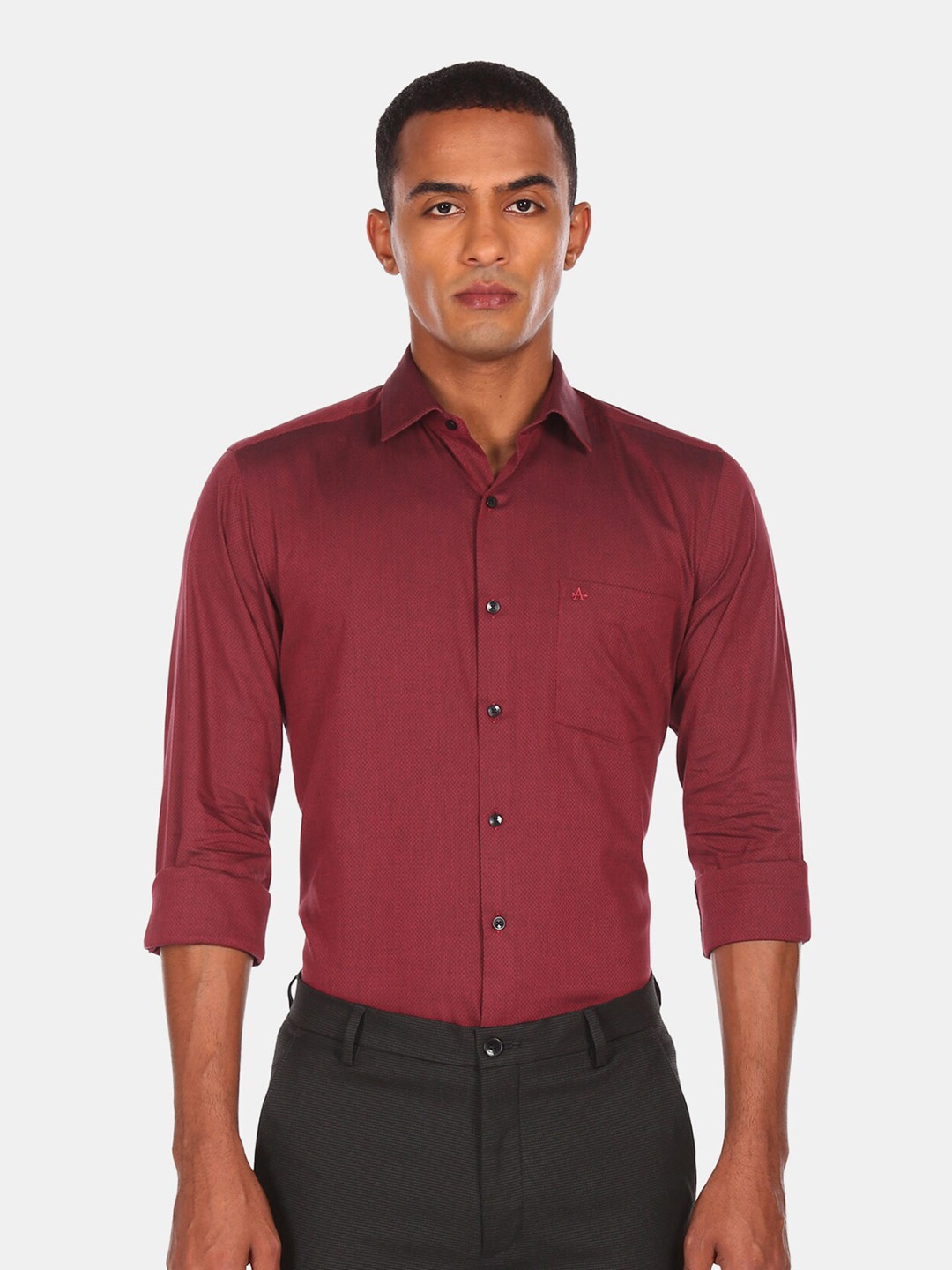 

Arrow Men Red Opaque Casual Shirt