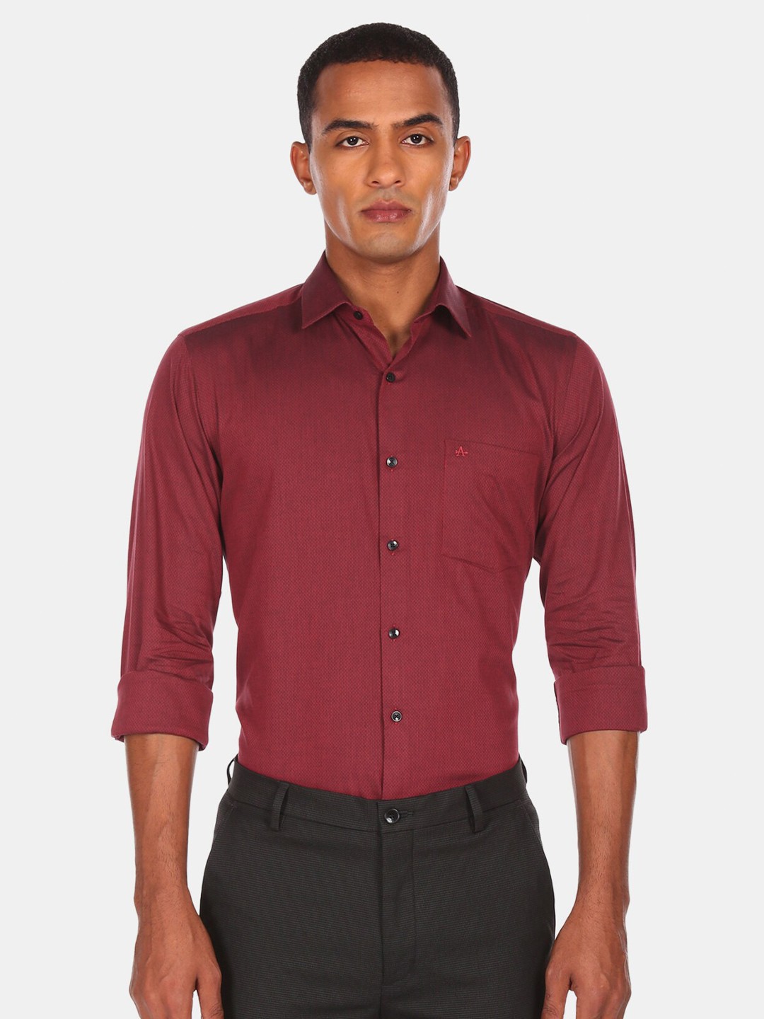 

Arrow Men Red Opaque Casual Shirt