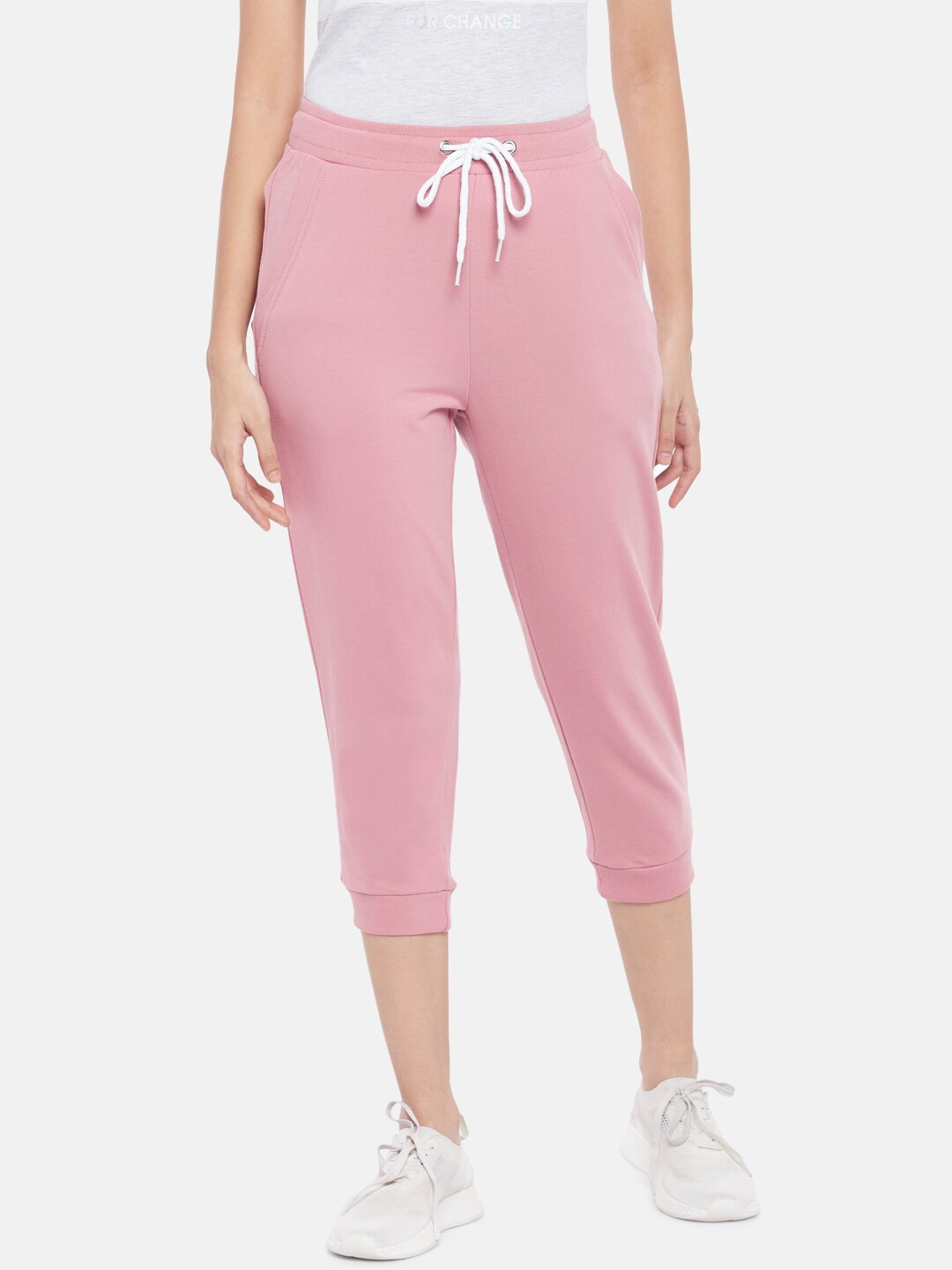 

Ajile by Pantaloons Women Pink Pure Cotton Capris