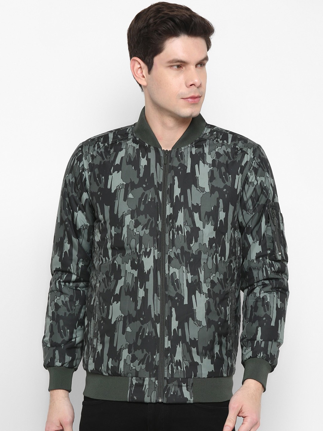 

Red Chief Men Olive Green Water Resistant Bomber Jacket