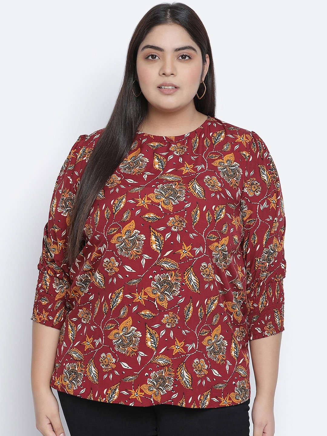 

Oxolloxo Red Floral Regular Top