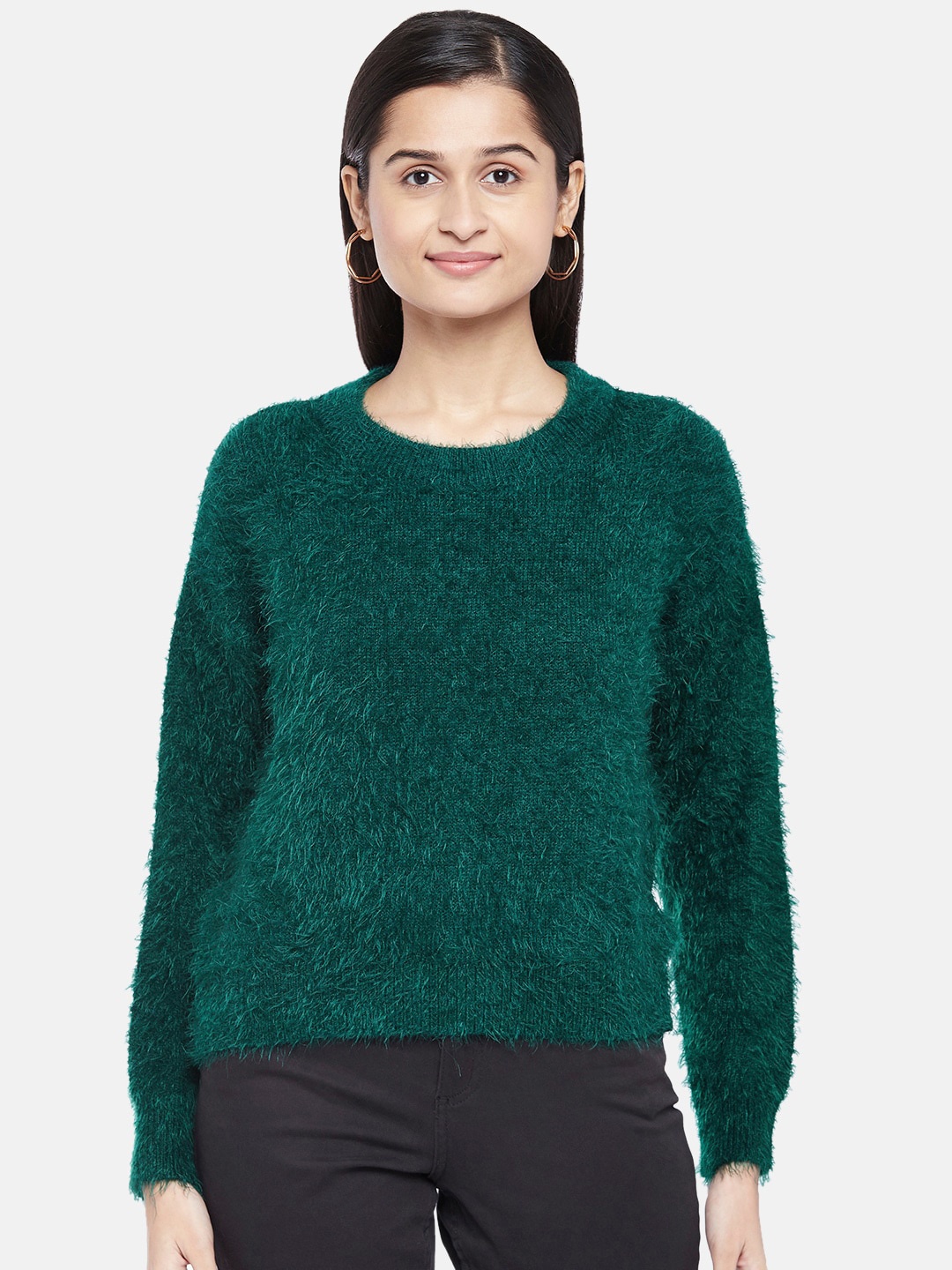 

Honey by Pantaloons Women Green Acrylic Pullover Sweater
