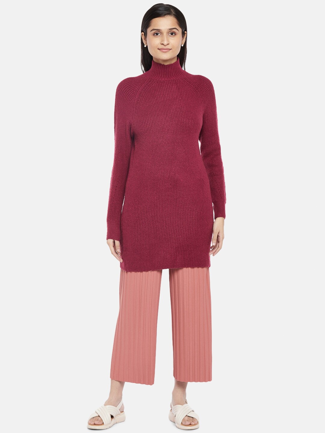 

Honey by Pantaloons Women Magenta Longline Pullover