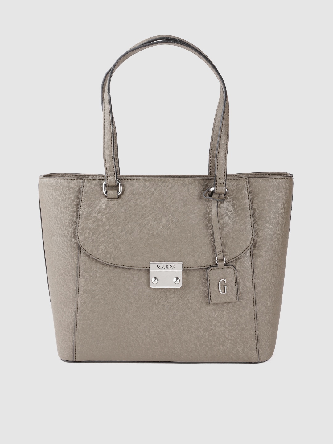 

GUESS Olive Green Saffiano Textured Shoulder Bag