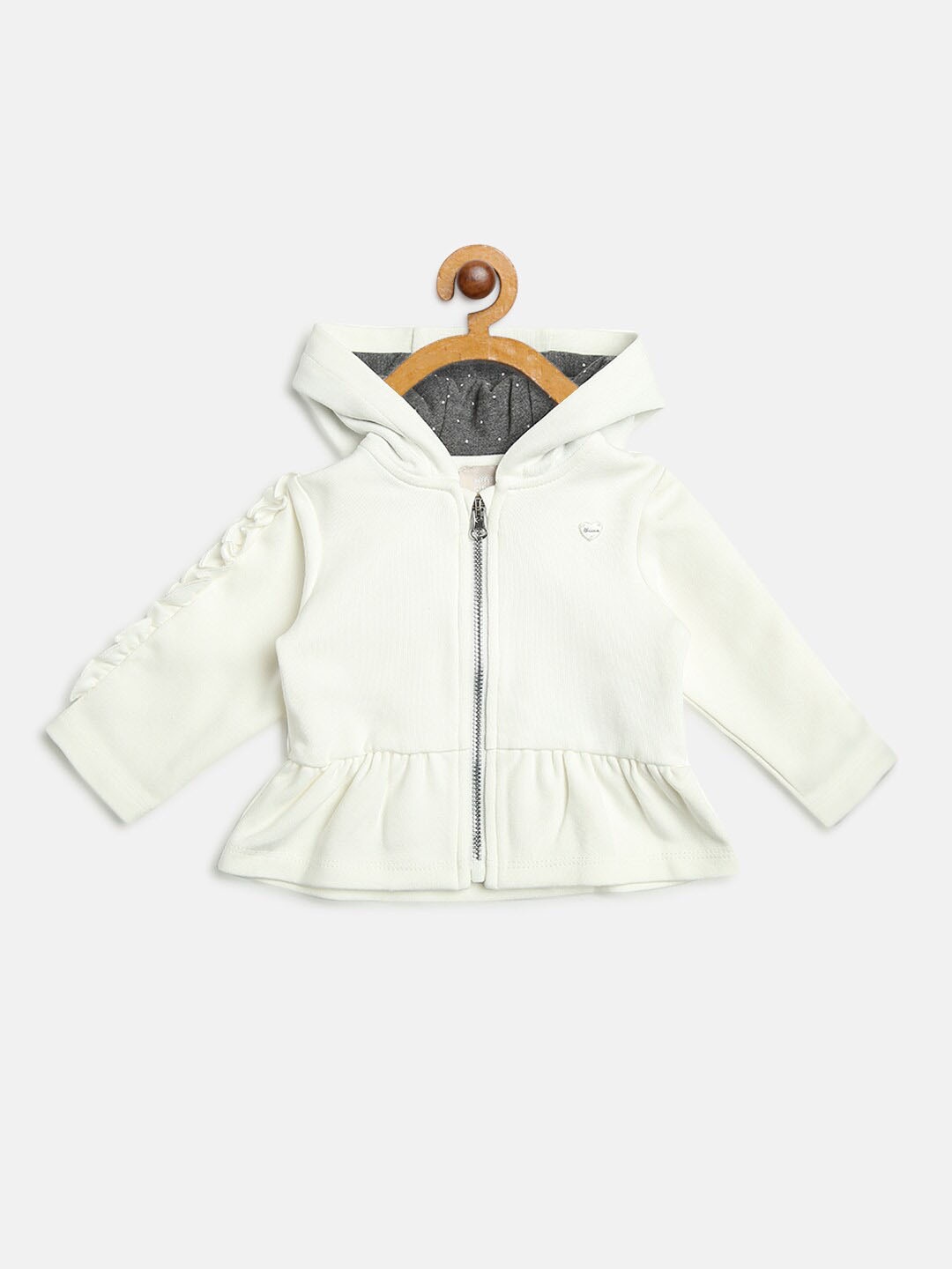 

Chicco Girls Off White Hooded Front-Open