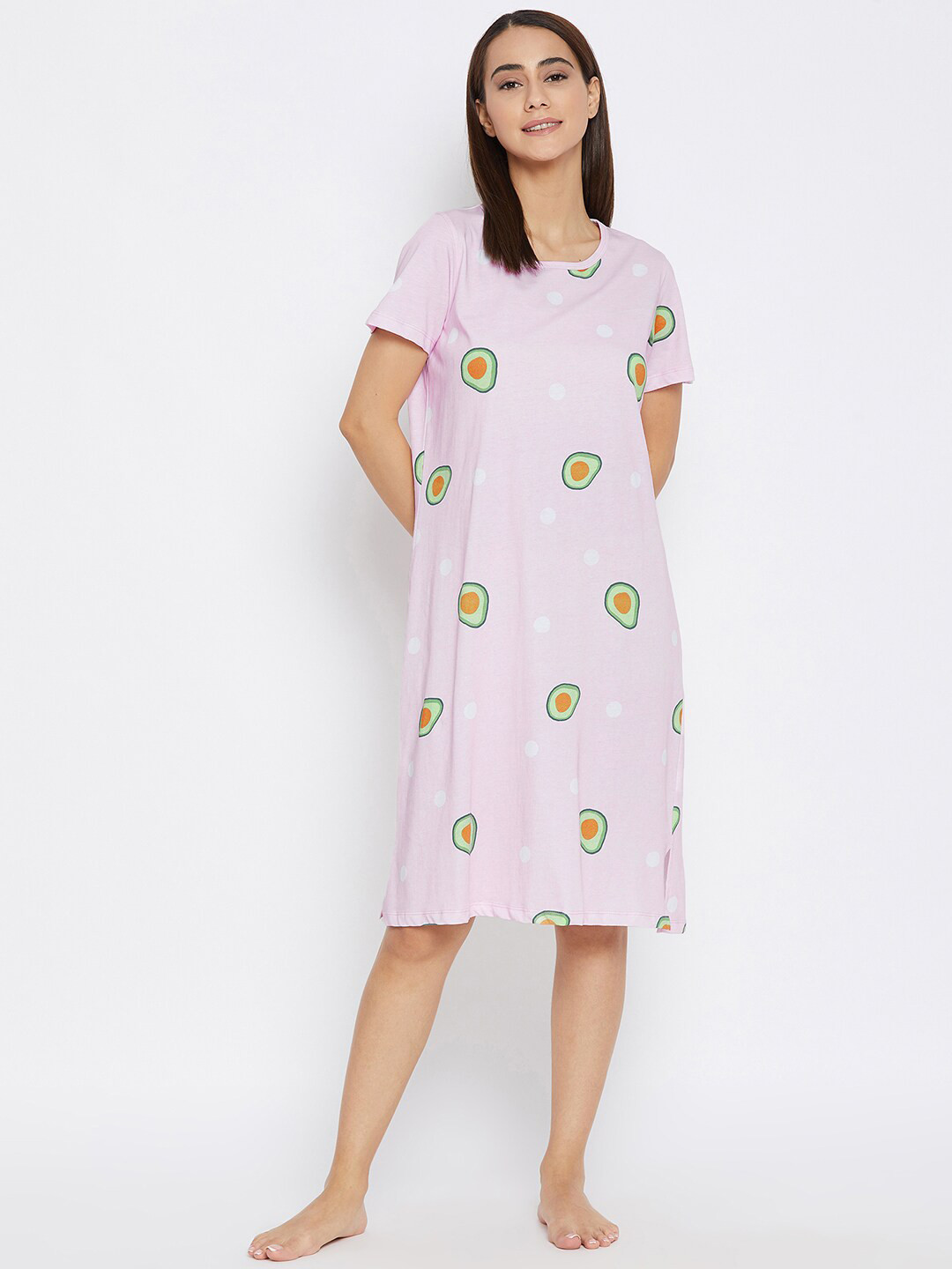 

MADAME M SECRET Pink Printed Nightdress