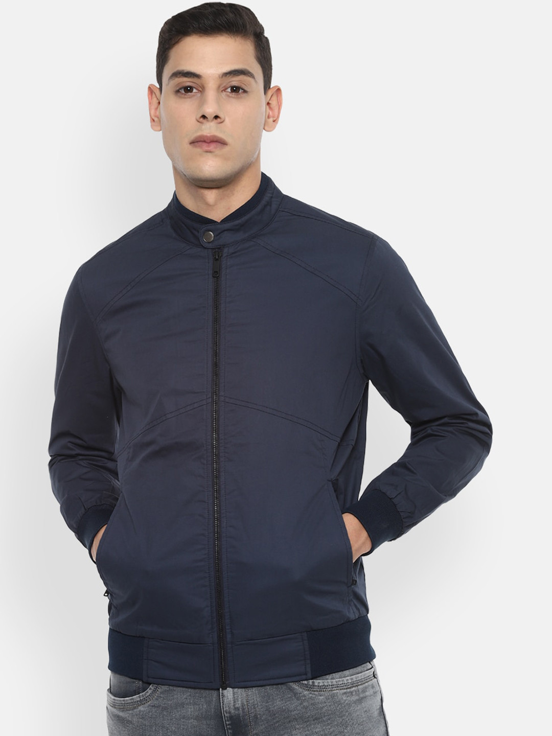 

Van Heusen Sport Men Navy Blue Bomber Jacket